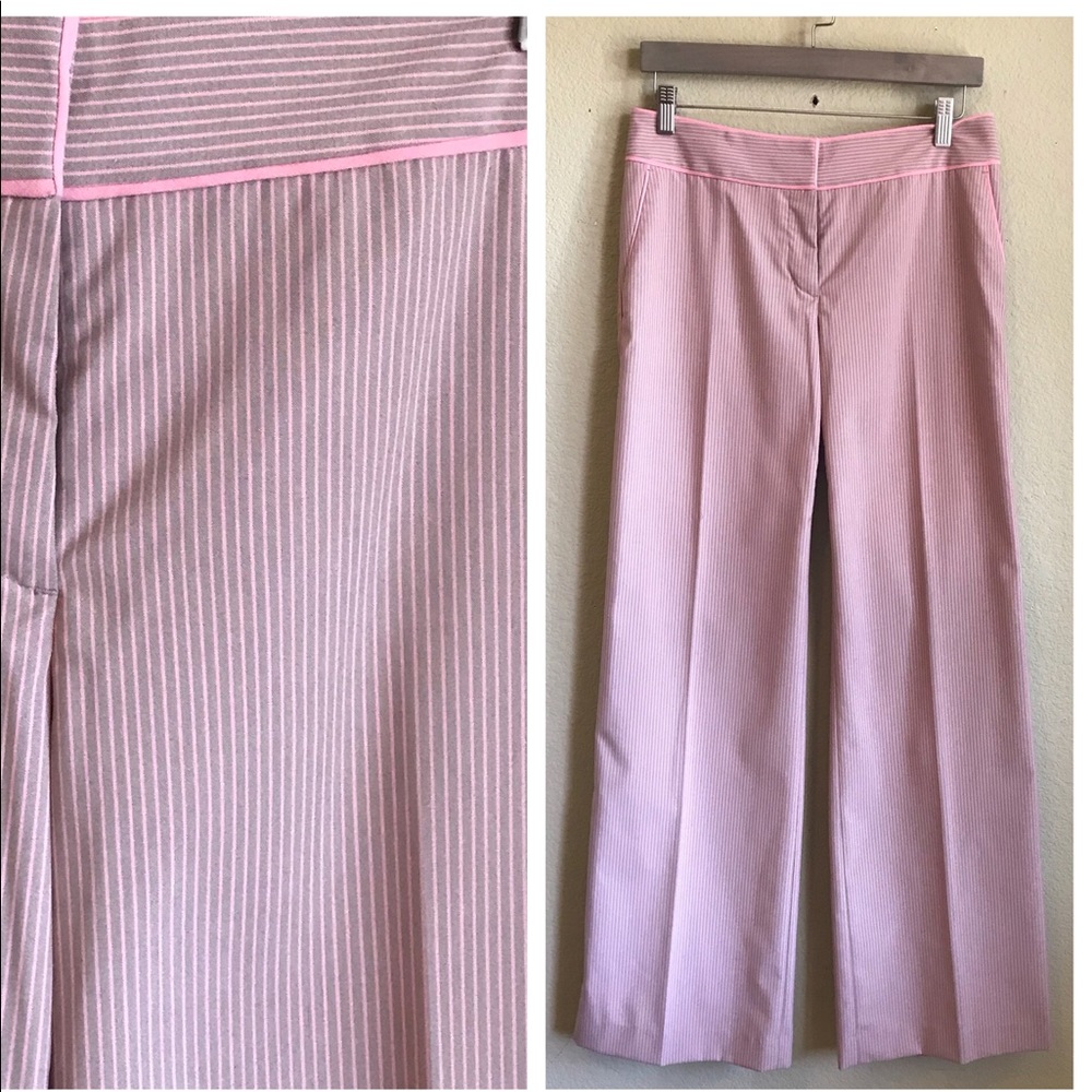 Express Pink Pinstripe Wide-Leg Trousers
